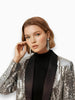 Q2 Q2 Silver Sequin Tuxedo Blazer in Silver - Outerwear | Queen Anna House of Fashion Women's Luxury Fashion