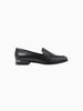 Queen Anna House of Fashion Anna black leather loafers with silver hardware detail and structured toe.