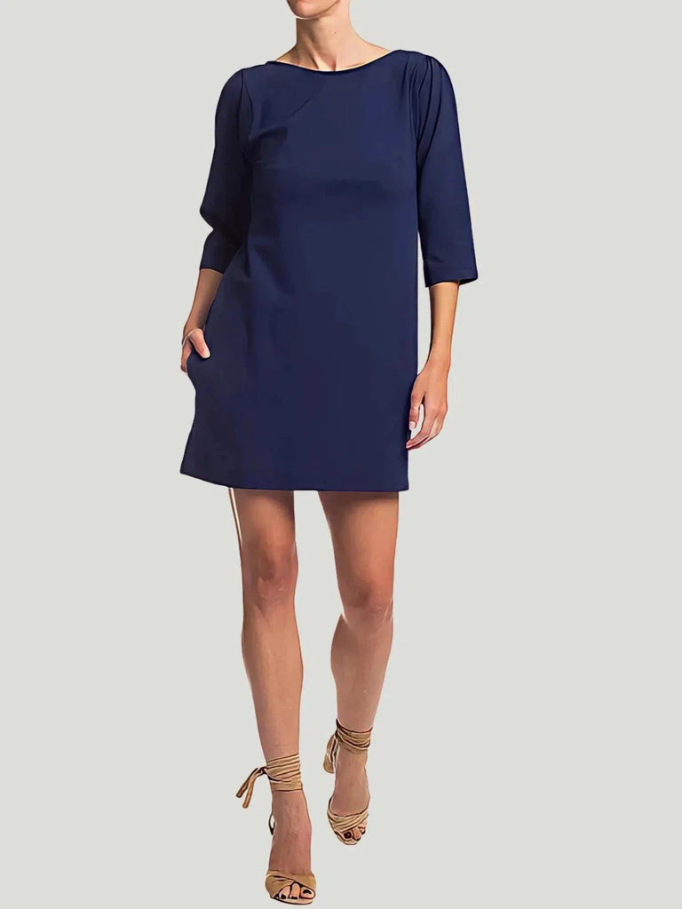 Ripley Rader Plus Size A Line Dress - Blue, Dress, Knee Length, Navy, Philanthropic Brand, Plus Size, Plus Size Dresses, Sale, Women Owned - Luxury Women's Fashion at Queen Anna House of Fashion
