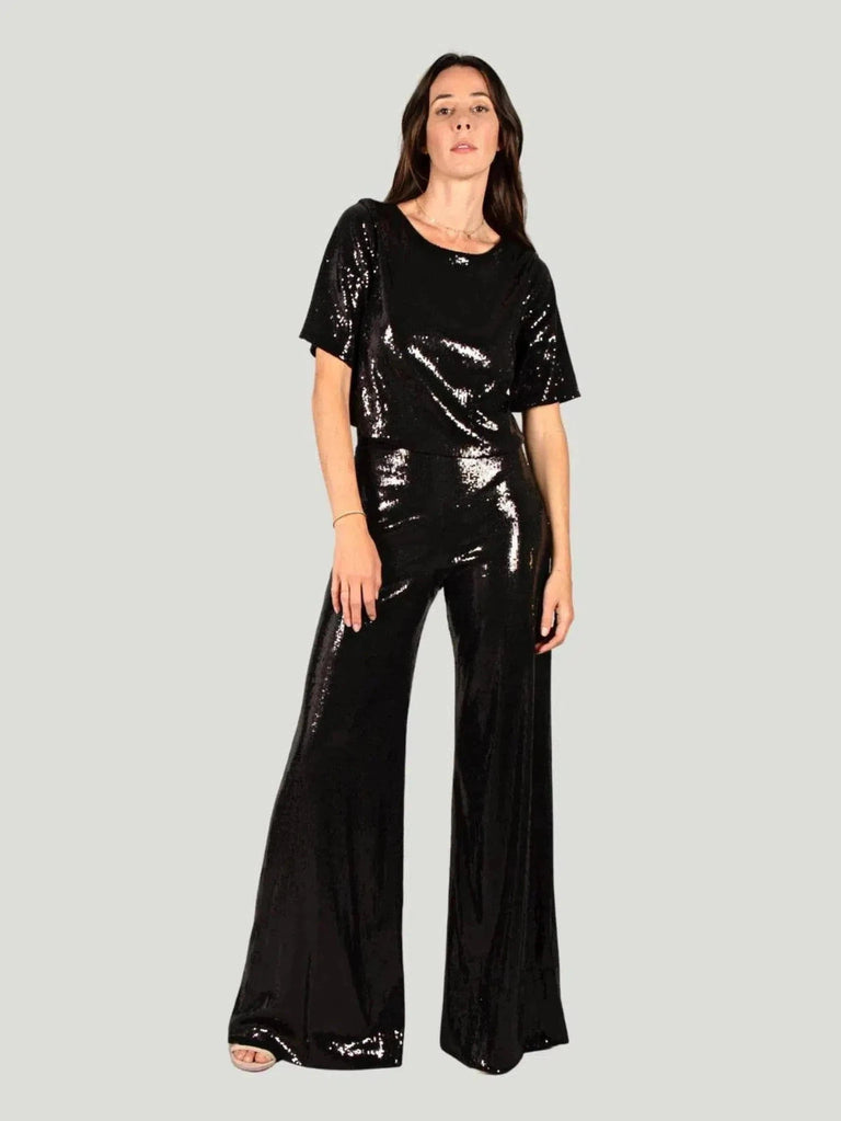 Ripley Rader Sequin Short Sleeve Top - Black, Holiday 21, l, m, Philanthropic Brand, s, Sequin, Short Sleeve, Special Occasion, Tops, US Ow - Luxury Women's Fashion at Queen Anna House of Fashion