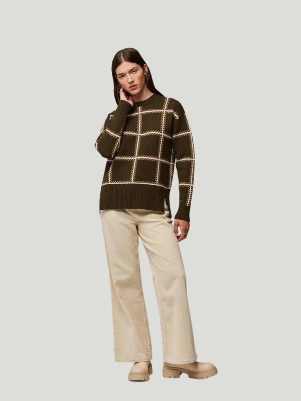 SOIA & KYO Belin Sweater - AAPI Owned Brand, BIPOC Brand, Eco-Conscious Brand, F/W'22, Green, Long Sleeve, Print/ Pattern, s, S - Luxury Women's Fashion at Queen Anna House of Fashion
