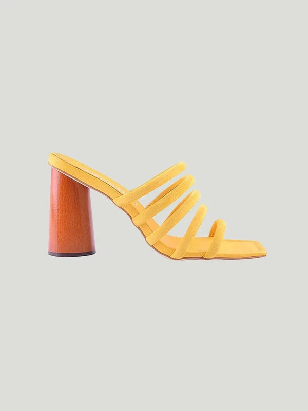 Sol Sana Milava Mules - 40/Shoes, 41/Shoes, Block Heels, Brown, Eco-Conscious Brand, Heels, Mules, Sale, Sandals, Shoes, Yel - Luxury Women's Fashion at Queen Anna House of Fashion