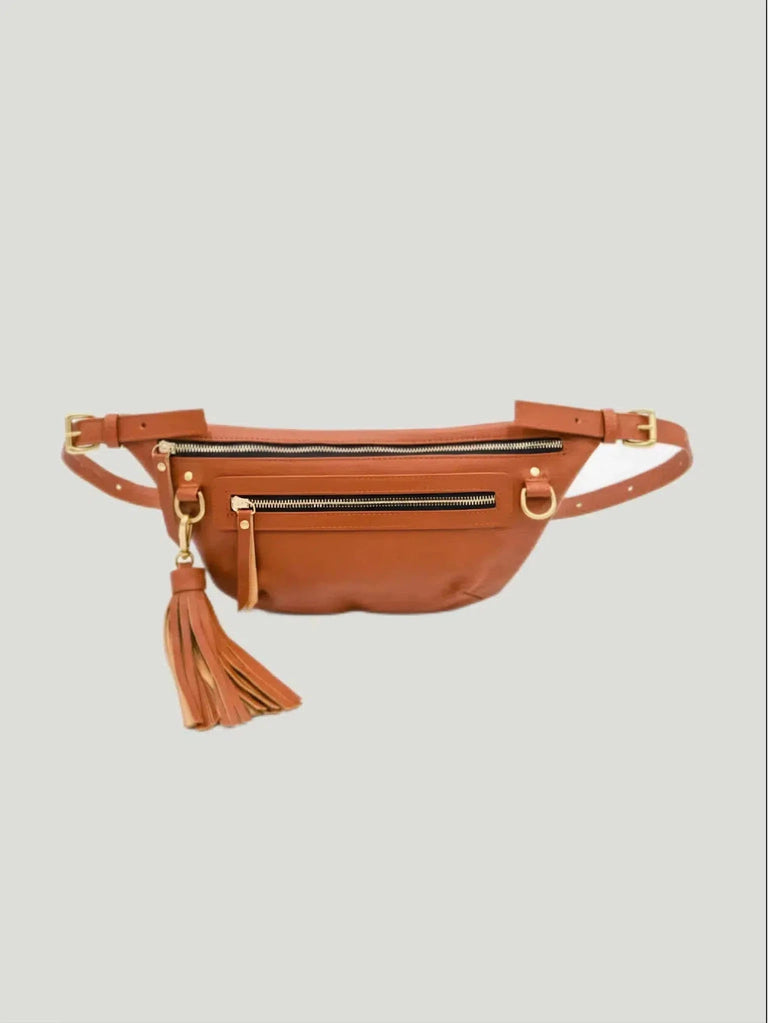 TAH Bags - Nomad Fanny Pack in premium full-grain leather, displayed against a neutral background.