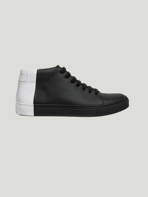 THEY Two-Tone Mid Top Sneakers - 40/Shoes, 41/Shoes, AAPI Owned Brand, BIPOC Brand, Black, Camel, Everyday Wear, Flats, Grey, Leather - Luxury Women's Fashion at Queen Anna House of Fashion
