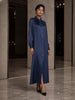The Camilla Dress by Neu Nomads is constructed from 100% Satin TENCEL™ Modal, with a refined polo collar, long sleeves, and a button-up shirt dress silhouette featuring a 2-inch belt. Biodegradable mother-of-pearl shell buttons and French seam finishing complete the garment.