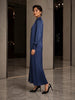 The Camilla Dress by Neu Nomads is constructed from 100% Satin TENCEL™ Modal, with a refined polo collar, long sleeves, and a button-up shirt dress silhouette featuring a 2-inch belt. Biodegradable mother-of-pearl shell buttons and French seam finishing complete the garment.