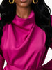 Touché Privé Touché Privé Satin Cowl Neck Dress in Fuchsia Pink - Dress | Queen Anna House of Fashion Women's Luxury Fashion