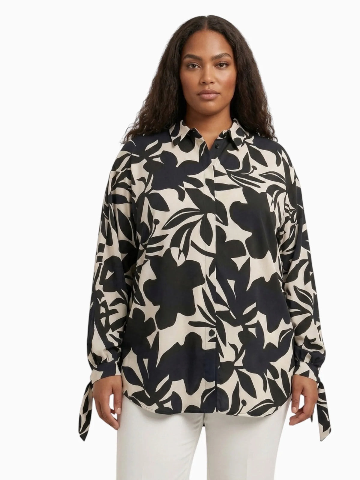 Touché Touché Privé Patterned Cuff Blouse in Patterned - Top | Queen Anna House of Fashion Women's Luxury Fashion