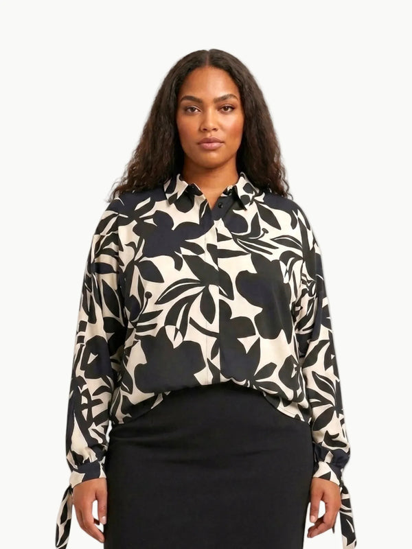 Touché Touché Privé Patterned Cuff Blouse in Patterned - Top | Queen Anna House of Fashion Women's Luxury Fashion