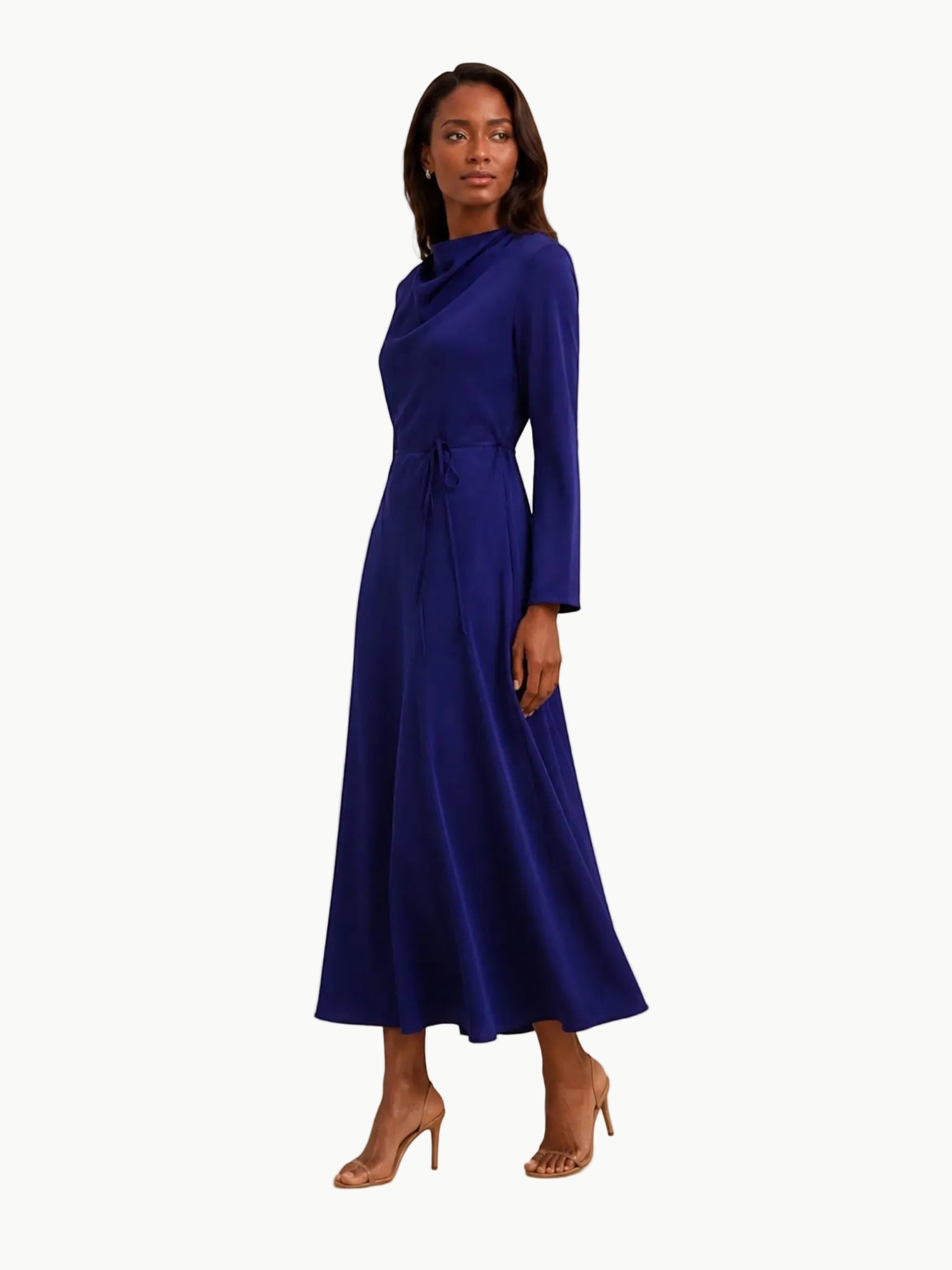 Touché Privé Touché Privé Satin Cowl Neck Dress in Fuchsia Pink - Dress | Queen Anna House of Fashion Women's Luxury Fashion