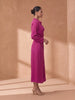 Touché Privé Touché Privé Satin Cowl Neck Dress in Fuchsia Pink - Dress | Queen Anna House of Fashion Women's Luxury Fashion