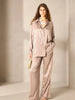 Touché Privé Touché Privé Satin Shirt & Wide-Leg Pants in Taupe - Separates | Queen Anna House of Fashion Women's Luxury Fashion