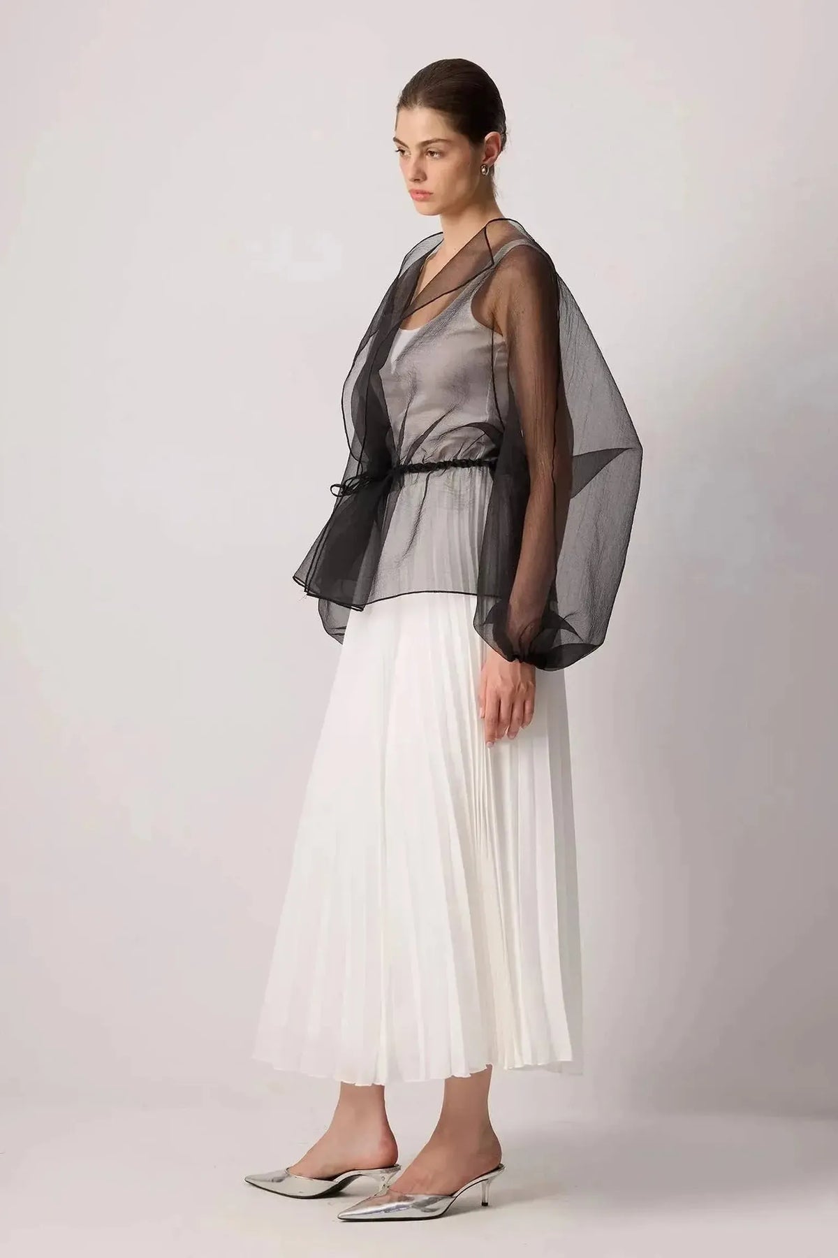 Touché Privé Touché Privé Sheer Organza Jacket in Black - Outerwear | Queen Anna House of Fashion Women's Luxury Fashion