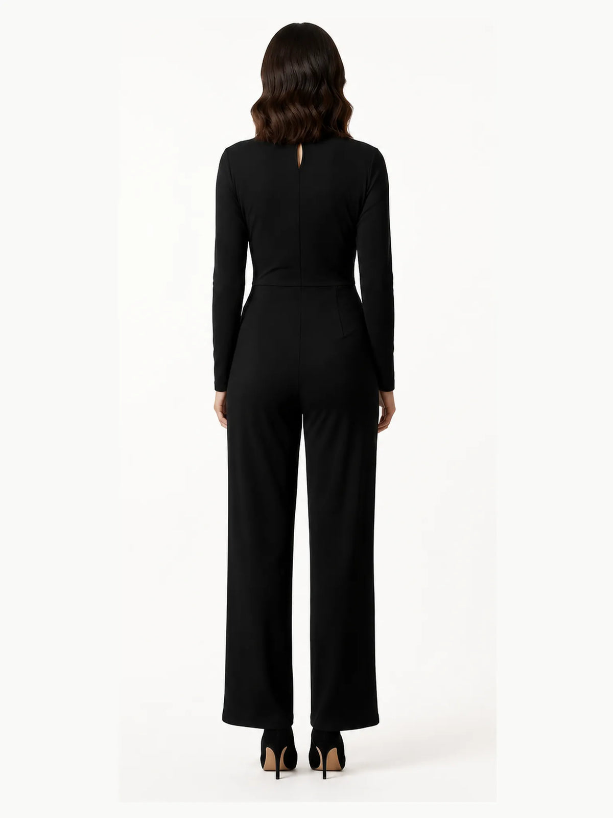 Touché Privé Touché Privé Wrap Front Black Jumpsuit in Black - Bottom | Queen Anna House of Fashion Women's Luxury Fashion