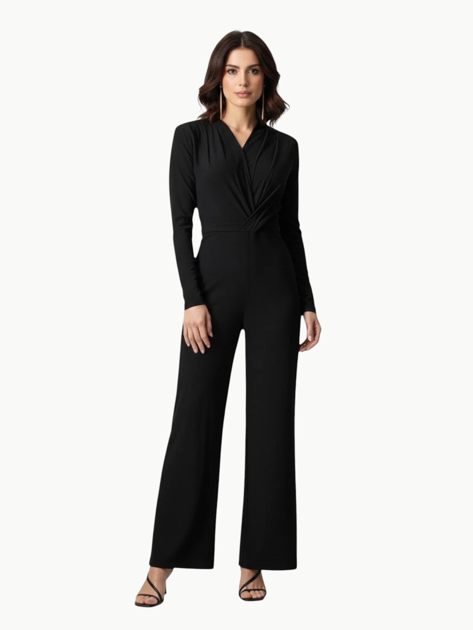 Touché Privé Touché Privé Wrap Front Black Jumpsuit in Black - Bottom | Queen Anna House of Fashion Women's Luxury Fashion