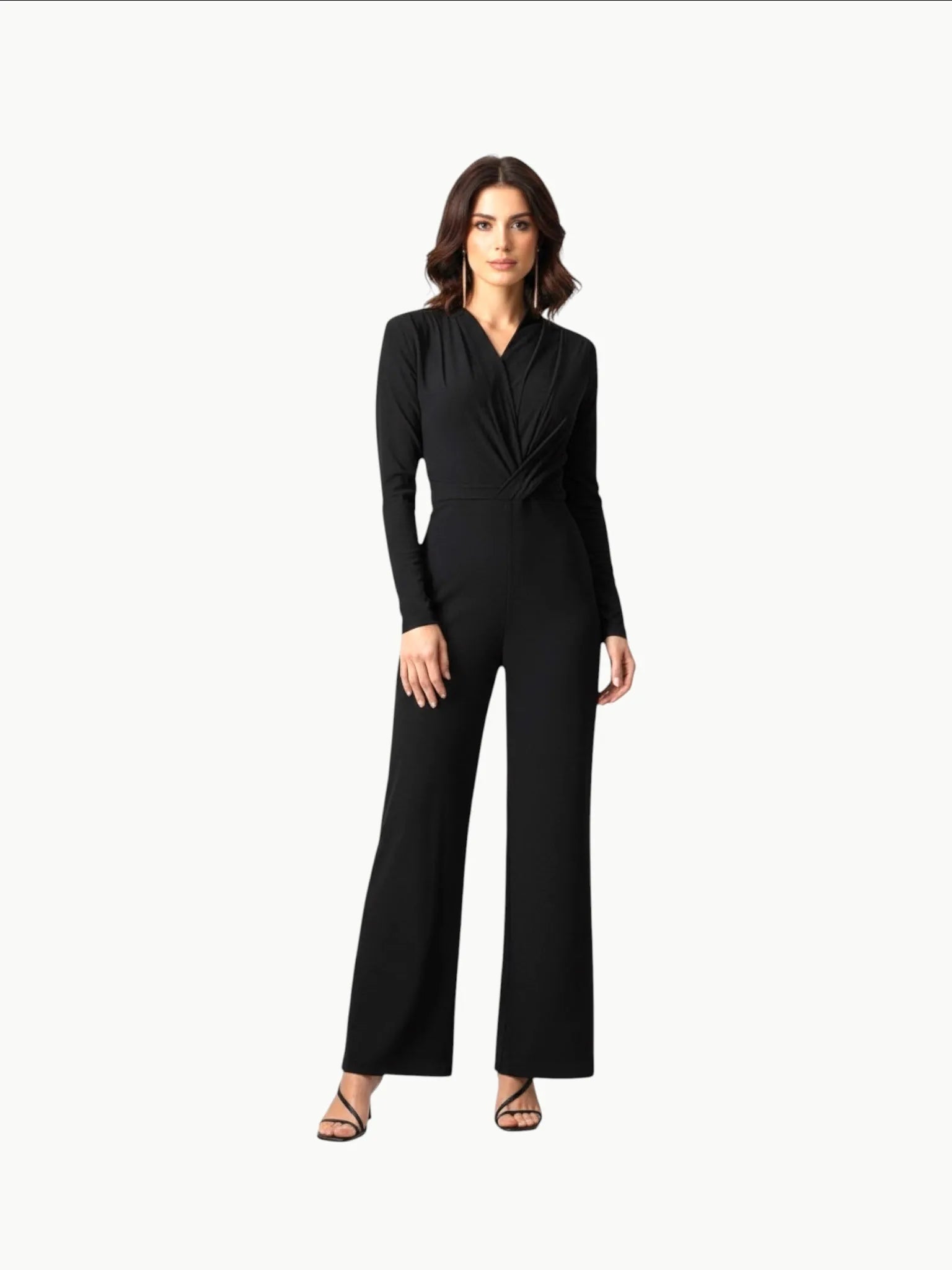 Touché Privé Touché Privé Wrap Front Black Jumpsuit in Black - Bottom | Queen Anna House of Fashion Women's Luxury Fashion