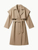 Beige trench coat on a white background