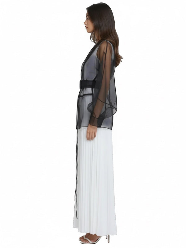 Touché Privé Touché Privé Sheer Organza Jacket in Black - Outerwear | Queen Anna House of Fashion Women's Luxury Fashion