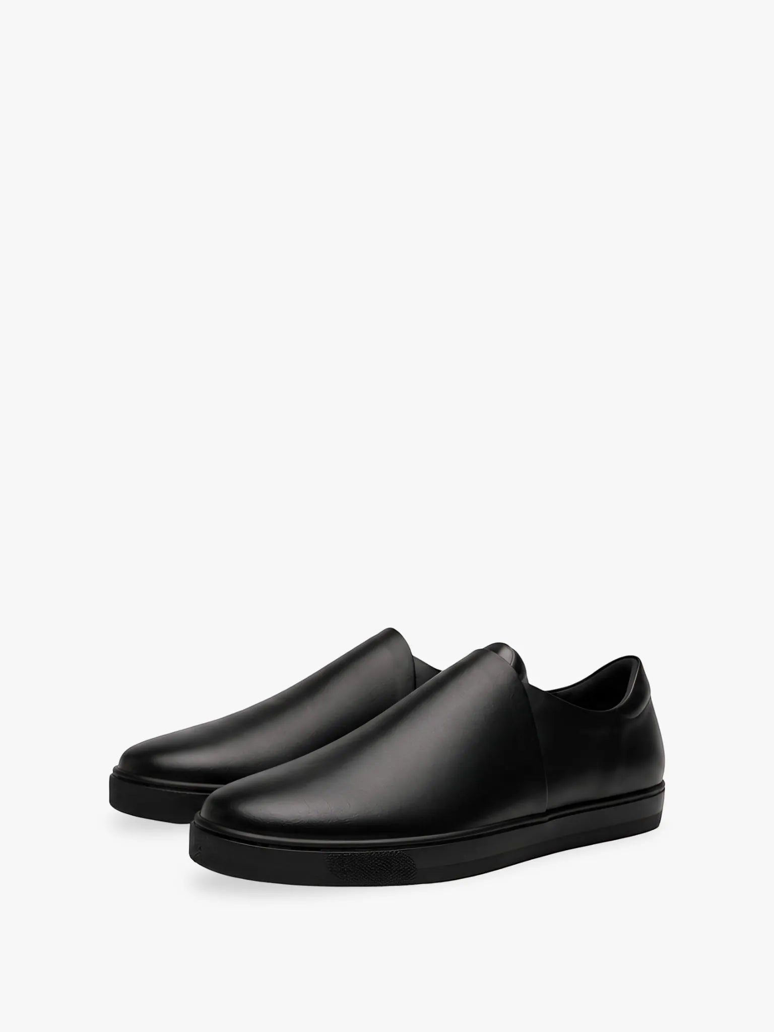 UTILITARIAN UTILITARIAN Minimalist Leather Slip On Sneakers in Black - Shoes | Queen Anna House of Fashion Women's Luxury Fashion