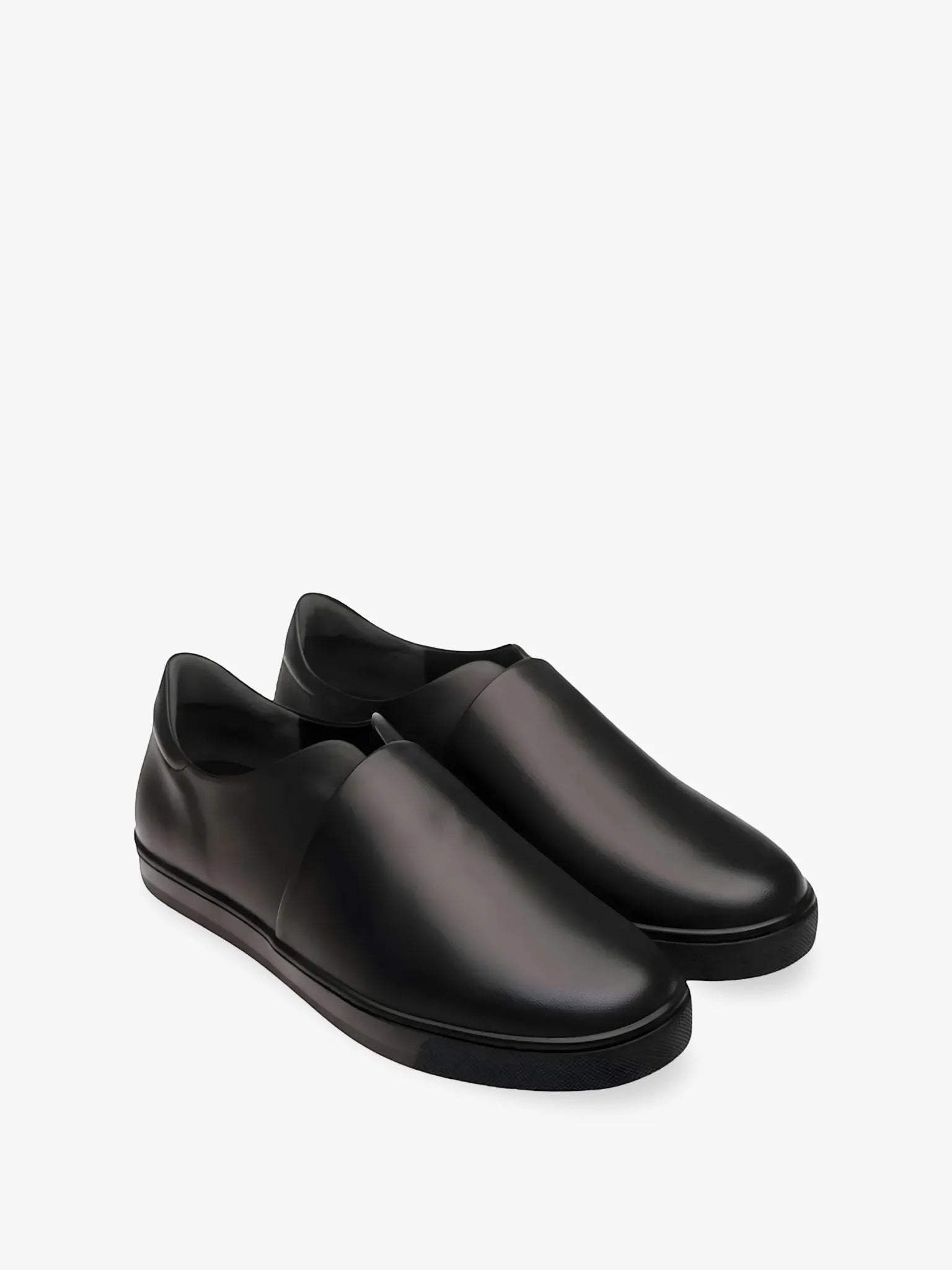 UTILITARIAN UTILITARIAN Minimalist Leather Slip On Sneakers in Black - Shoes | Queen Anna House of Fashion Women's Luxury Fashion