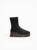 UTILITARIAN UTILITARIAN Nous Wooden Platform Boot in Black - Shoes | Queen Anna House of Fashion Women's Luxury Fashion
