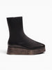 UTILITARIAN UTILITARIAN Nous Wooden Platform Boot in Black - Shoes | Queen Anna House of Fashion Women's Luxury Fashion