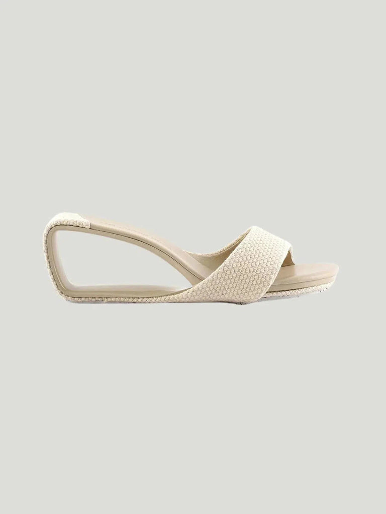 United Nude Mobius Mid Open Wedge Heels - 36/Shoes, Beige, Flat Sandals, S/S'22, Sale, Sandals, Shoes, US Owned Brand - Luxury Women's Fashion at Queen Anna House of Fashion