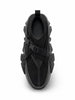 United Nude Space Kick Tek sneaker: black Nappa leather, sculptural EPR outsole, buckle strap.