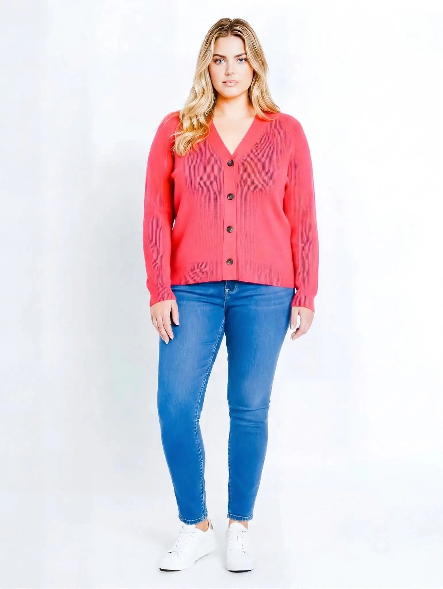 Universal Standard Universal Standard Better Than Wool Cardigan in Fuchsia Pink - Top | Queen Anna House of Fashion Women's Luxury Fashion
