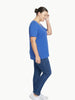 Universal Standard Universal Standard Short Sleeve V Neck Tee in Blue - Top | Queen Anna House of Fashion Women's Luxury Fashion