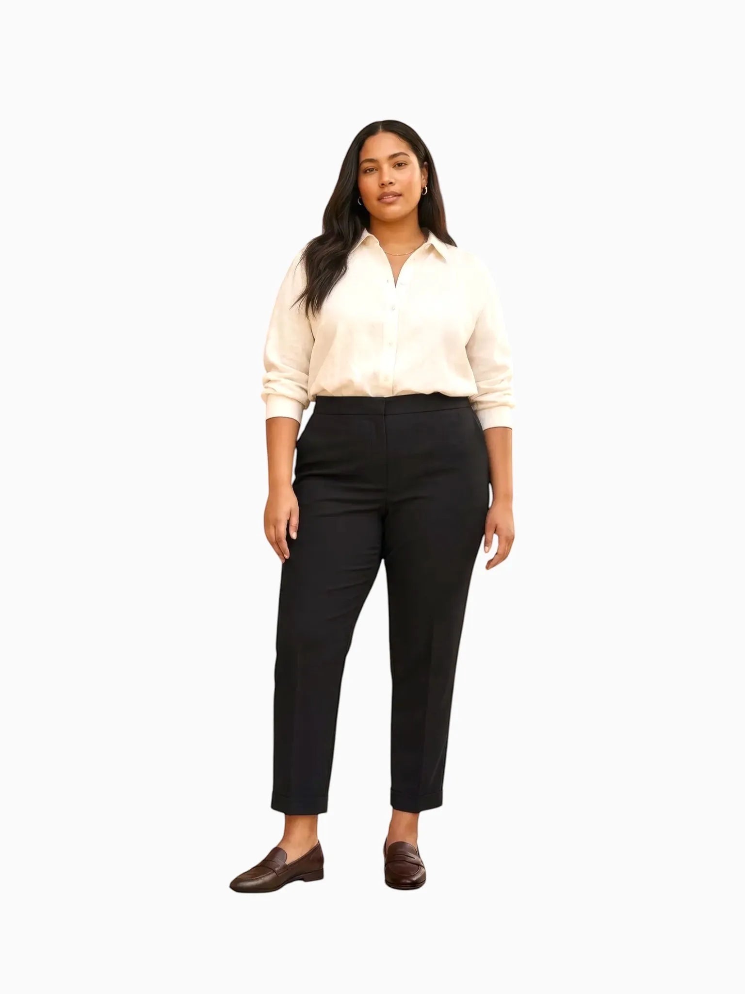 Universal Standard Universal Standard Cotton Stretch Twill Chino Pants in Black - Bottom | Queen Anna House of Fashion Women's Luxury Fashion