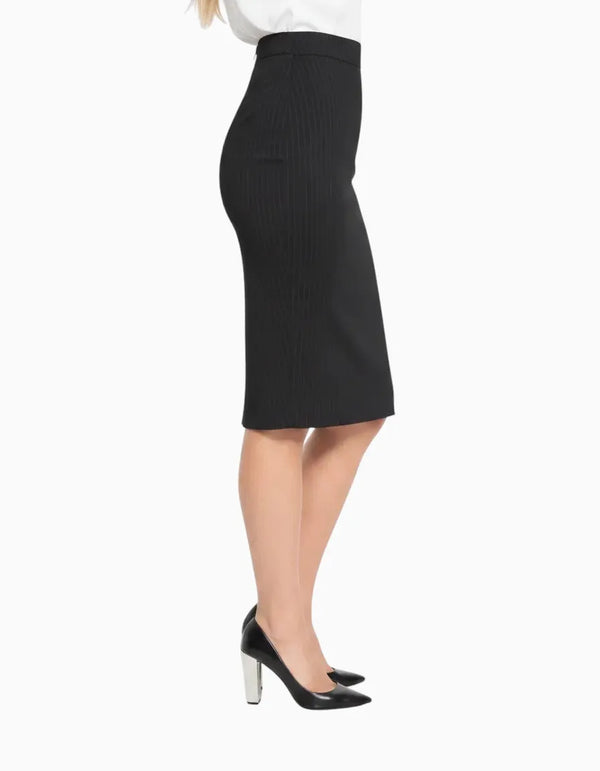 Universal Standard Universal Standard Danube Ponte Pinstripe Skirt in Grey - Bottom | Queen Anna House of Fashion Women's Luxury Fashion
