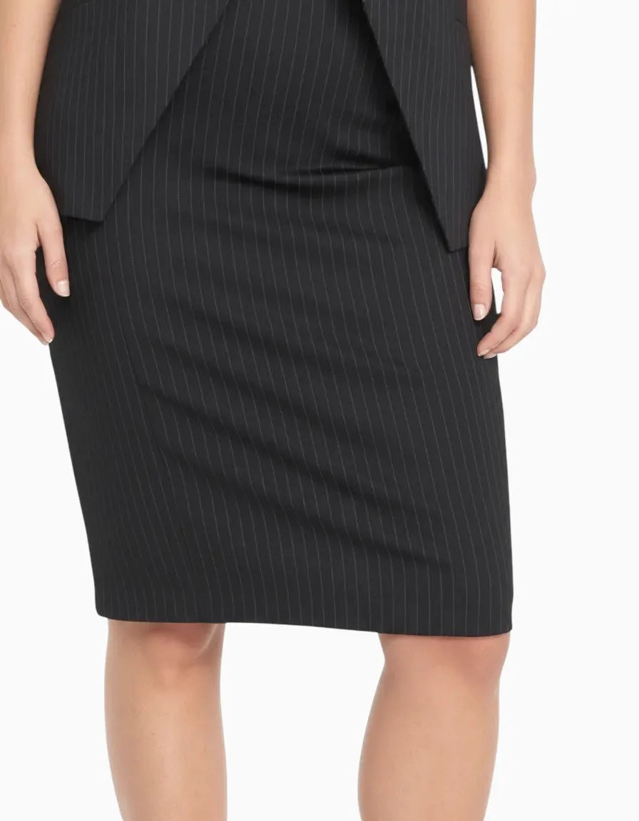 Universal Standard Universal Standard Danube Ponte Pinstripe Skirt in Grey - Bottom | Queen Anna House of Fashion Women's Luxury Fashion