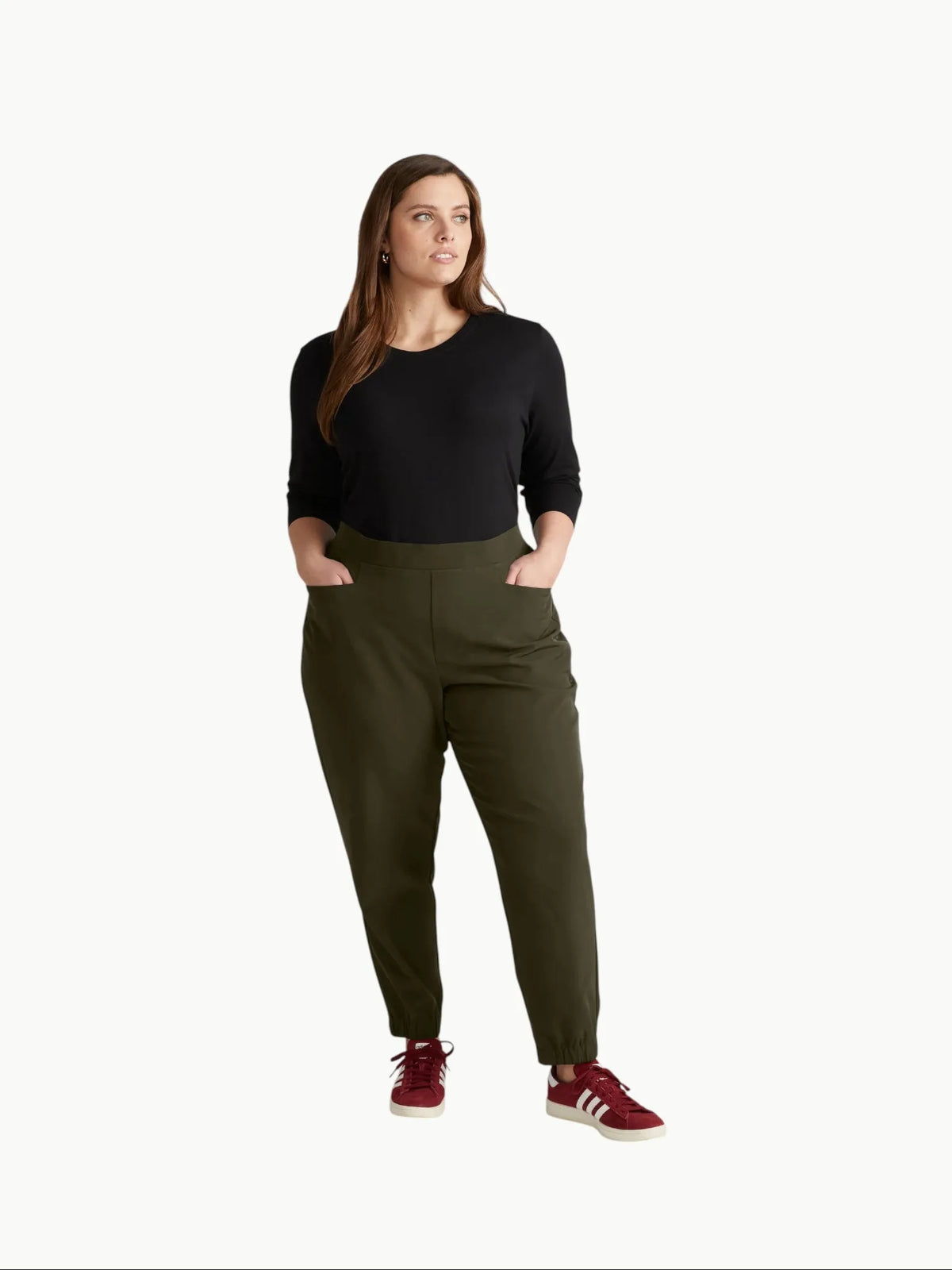 Universal Standard Universal Standard Go-Stretch Jogger in Nori Green - Bottom | Queen Anna House of Fashion Women's Luxury Fashion