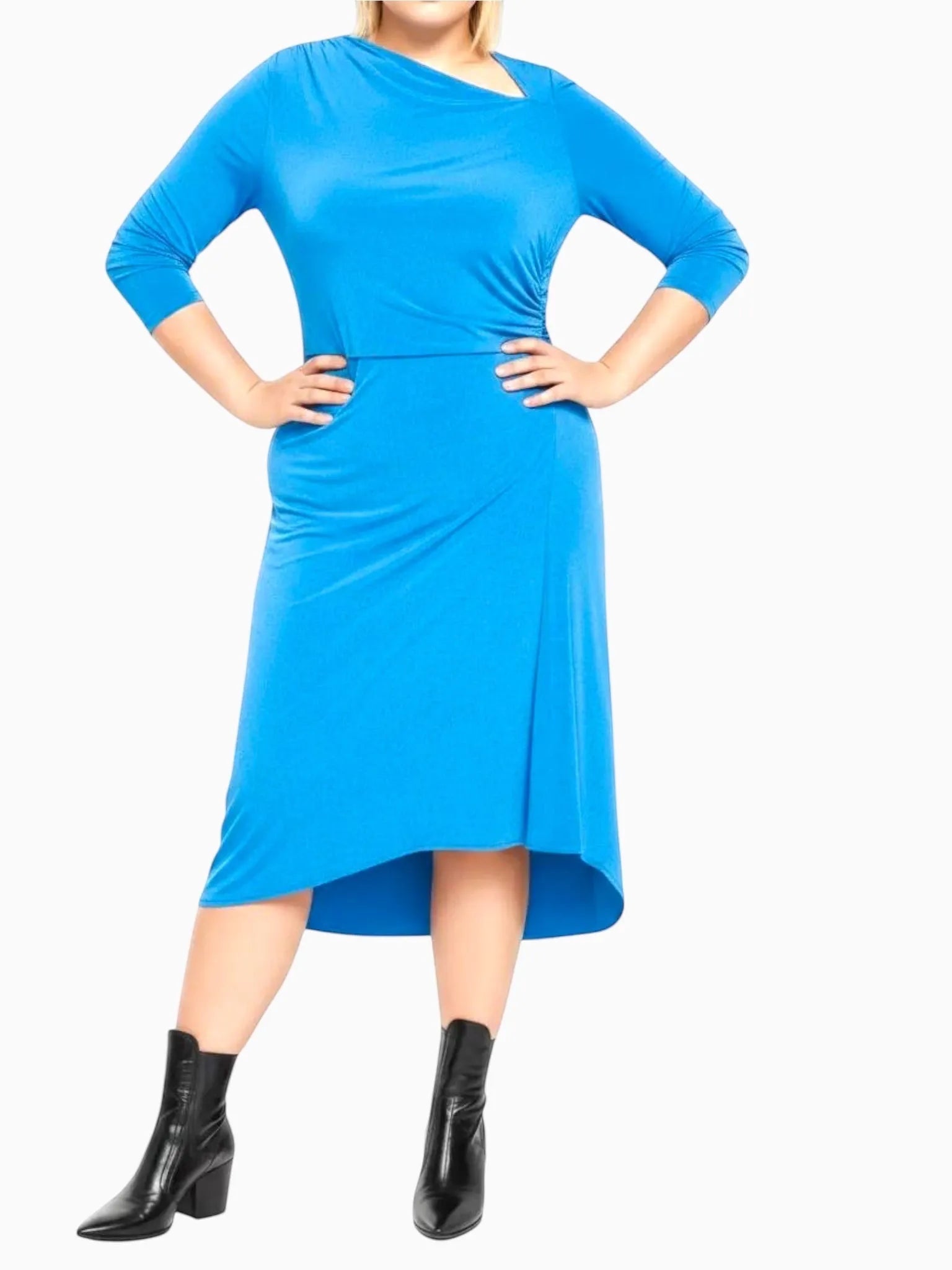 Universal Standard Universal Standard Jersey Cinched Dress in Blue - Dress | Queen Anna House of Fashion Women's Luxury Fashion