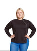 Universal Standard Universal Standard Meridian Zip Pullover in Black - Top | Queen Anna House of Fashion Women's Luxury Fashion