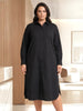 Universal Standard Universal Standard Odeon Stretch Poplin Shirtdress in Black - Dress | Queen Anna House of Fashion Women's Luxury Fashion