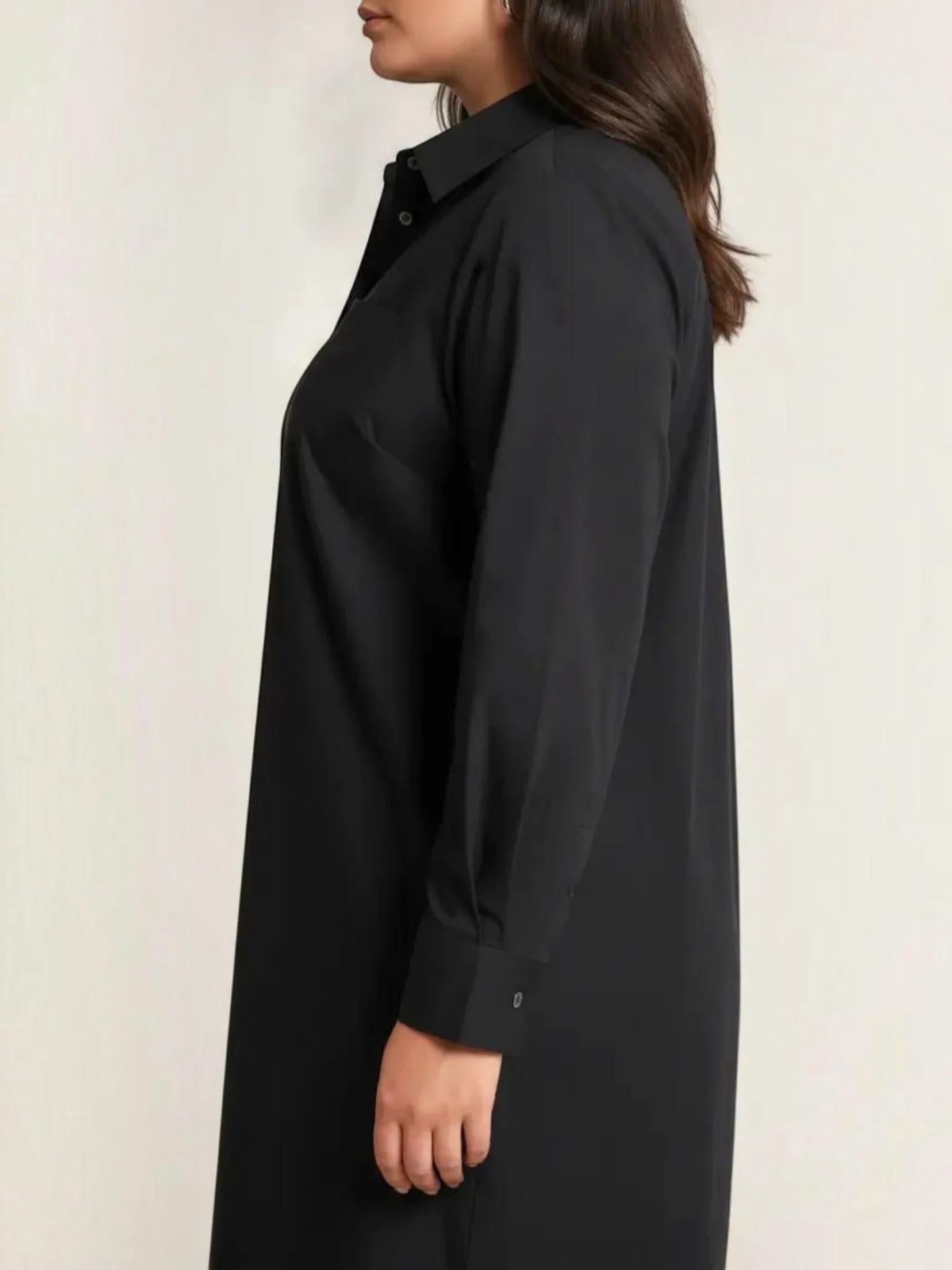 Universal Standard Universal Standard Odeon Stretch Poplin Shirtdress in Black - Dress | Queen Anna House of Fashion Women's Luxury Fashion