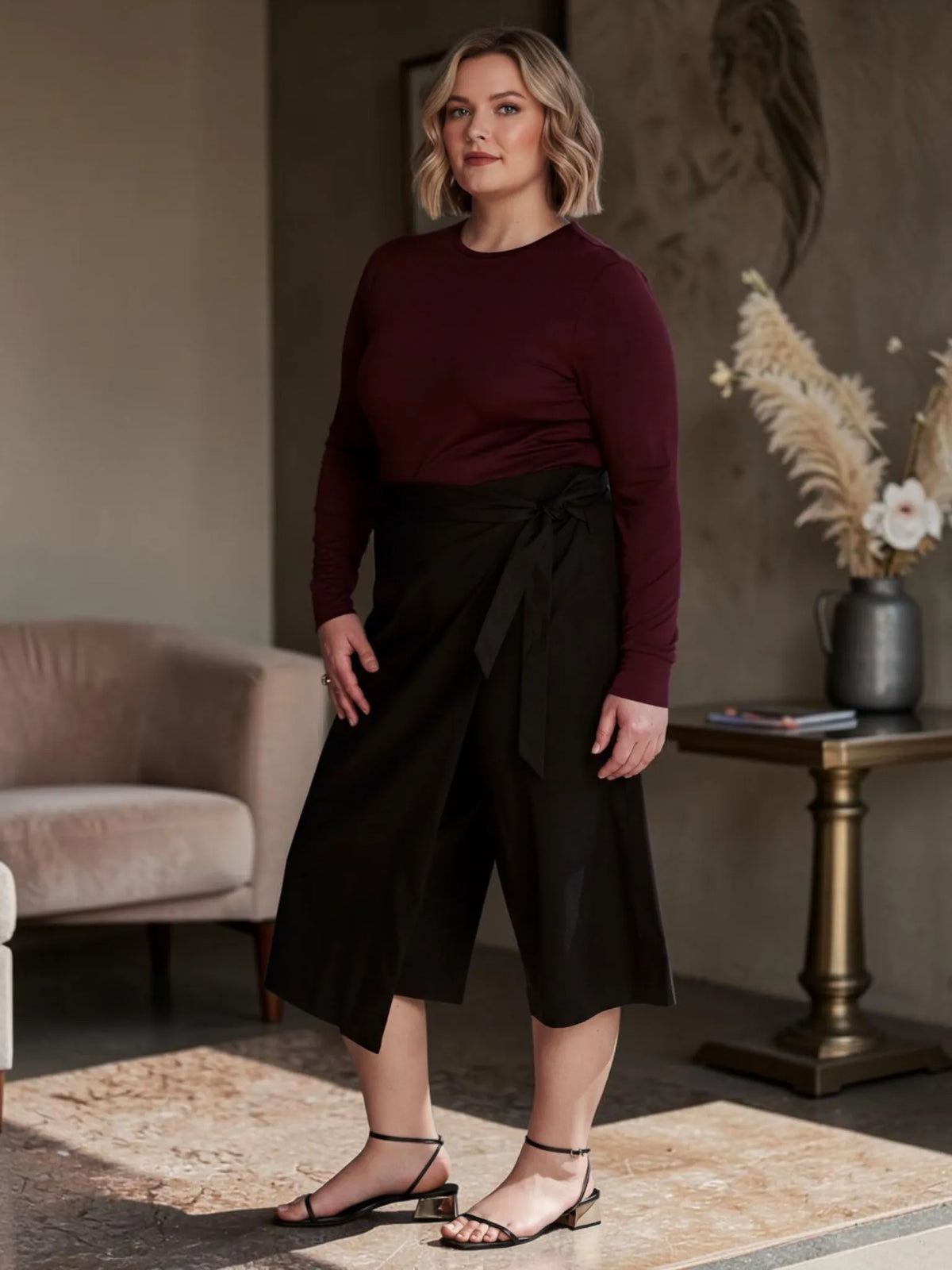 Universal Standard Universal Standard Villa Linen Wrap Culottes in 18-20 (M) - Bottom | Queen Anna House of Fashion Women's Luxury Fashion