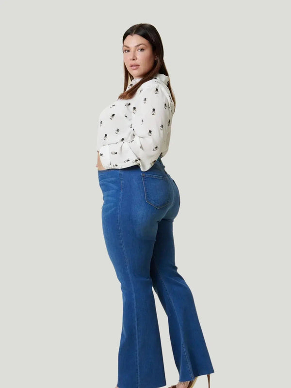 Vibrant M.i.U  Plus Size Bootcut Ankle Jeans - AAPI Owned Brand, Blue, Bottoms, Denim, Eco-Conscious Brand, F/W23, New Arrivals, Pants, Plus Size,  - Luxury Women's Fashion at Queen Anna House of Fashion