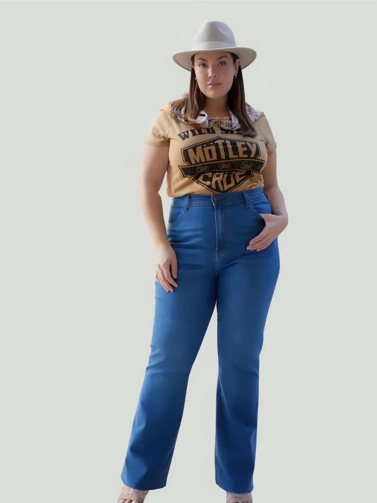 Vibrant M.i.U  Plus Size Bootcut Ankle Jeans - AAPI Owned Brand, Blue, Bottoms, Denim, Eco-Conscious Brand, F/W23, New Arrivals, Pants, Plus Size,  - Luxury Women's Fashion at Queen Anna House of Fashion