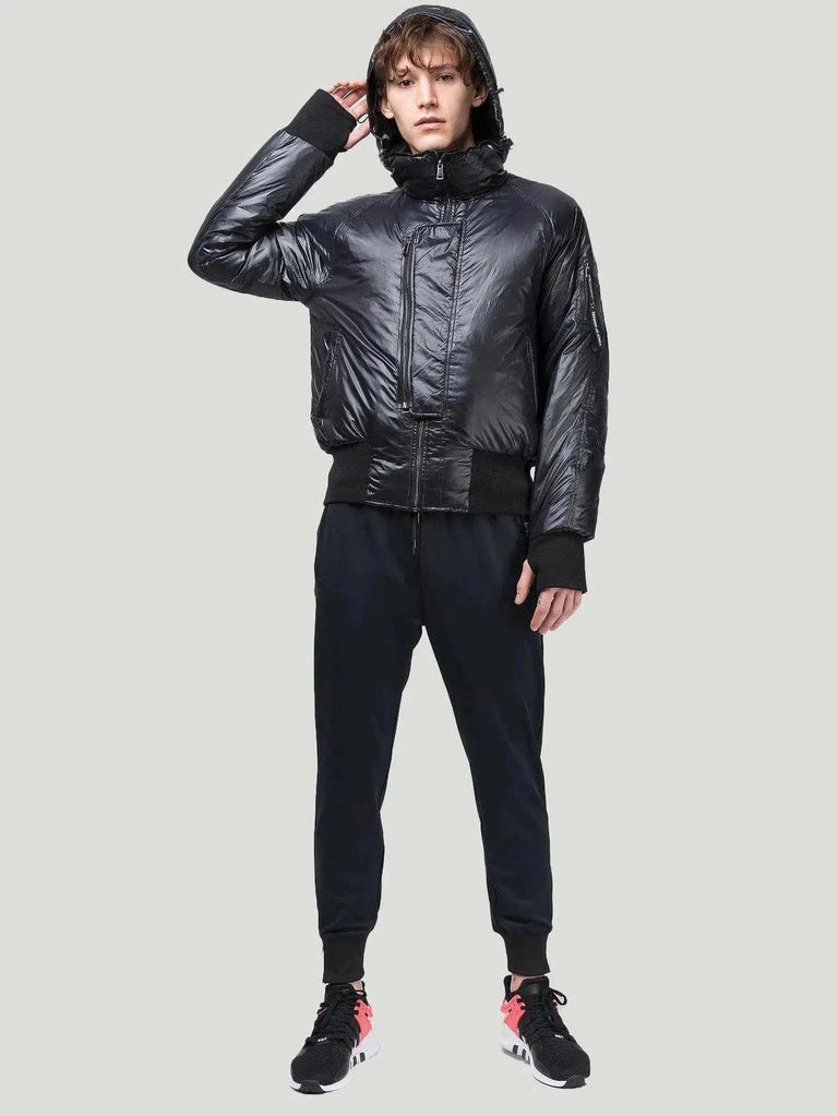 Voice of Insiders Gender-Free Down Aviator Puffer - Backstock, Black, Coats, Cold Weather Essentials, Eco-Conscious Brand, l, m, New Arrivals, Outerwear - Luxury Women's Fashion at Queen Anna House of Fashion