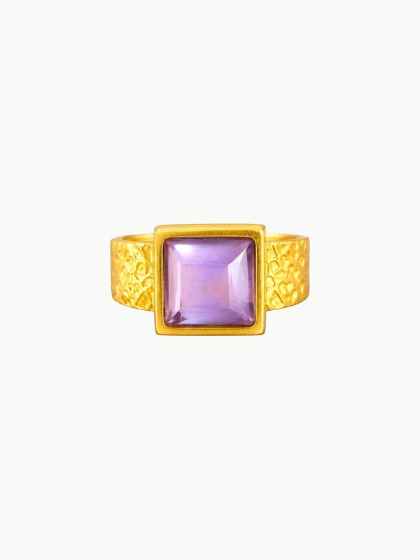 WILYMI Jewelry WILYMI Jewelry Amethyst Square Ring in Adjustable - Jewelry | Queen Anna House of Fashion Women's Luxury Fashion