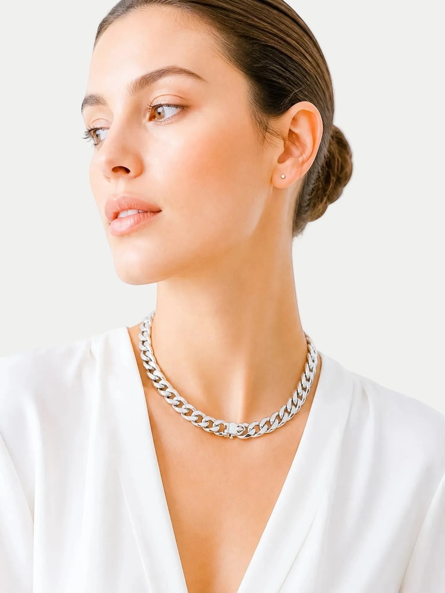 WILYMI Jewelry WILYMI Jewelry Co X Cuban Collar Necklace in Silver - Jewelry | Queen Anna House of Fashion Women's Luxury Fashion
