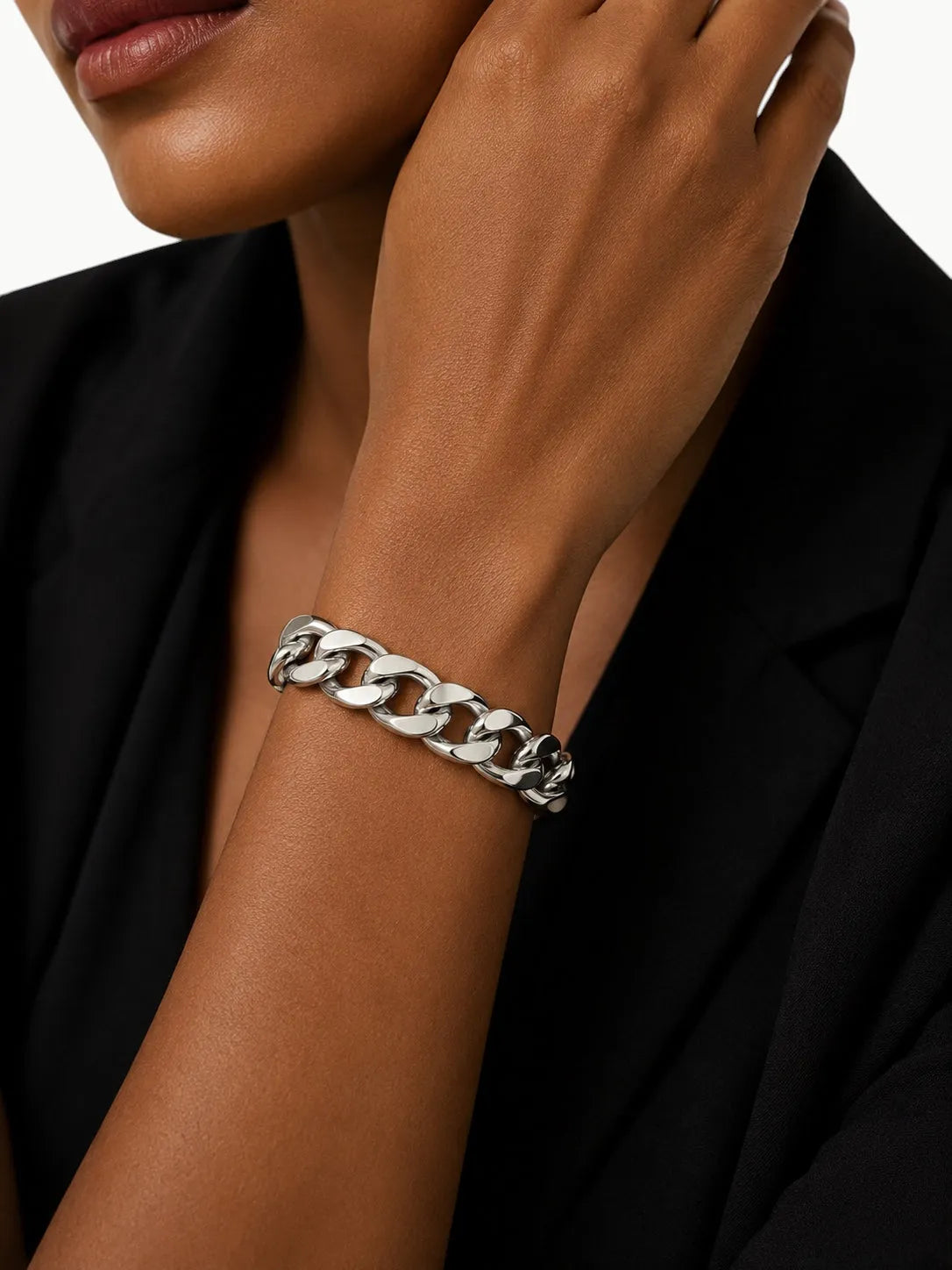 WILYMI Jewelry WILYMI Jewelry Cuban Cuff Bracelet in Silver - Jewelry | Queen Anna House of Fashion Women's Luxury Fashion