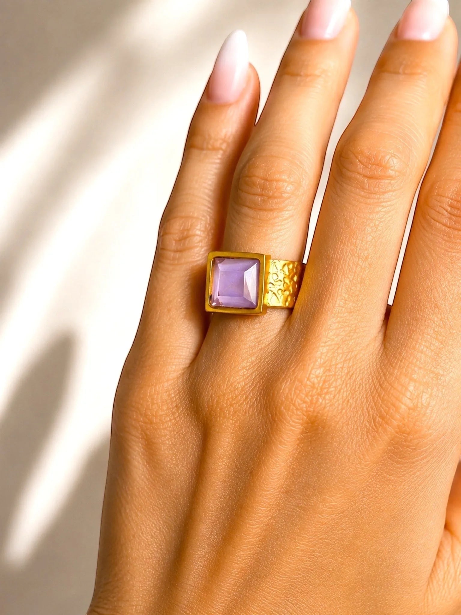 WILYMI Jewelry WILYMI Jewelry Amethyst Square Ring in Adjustable - Jewelry | Queen Anna House of Fashion Women's Luxury Fashion