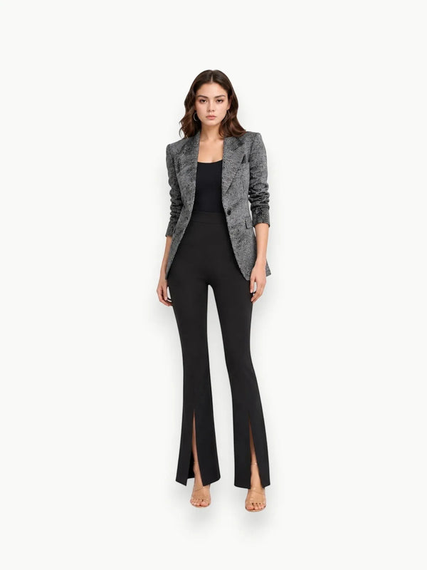 Yummie Yummie Chrissy Split Front Bootcut Shaping Legging in Black - Bottom | Queen Anna House of Fashion Women's Luxury Fashion