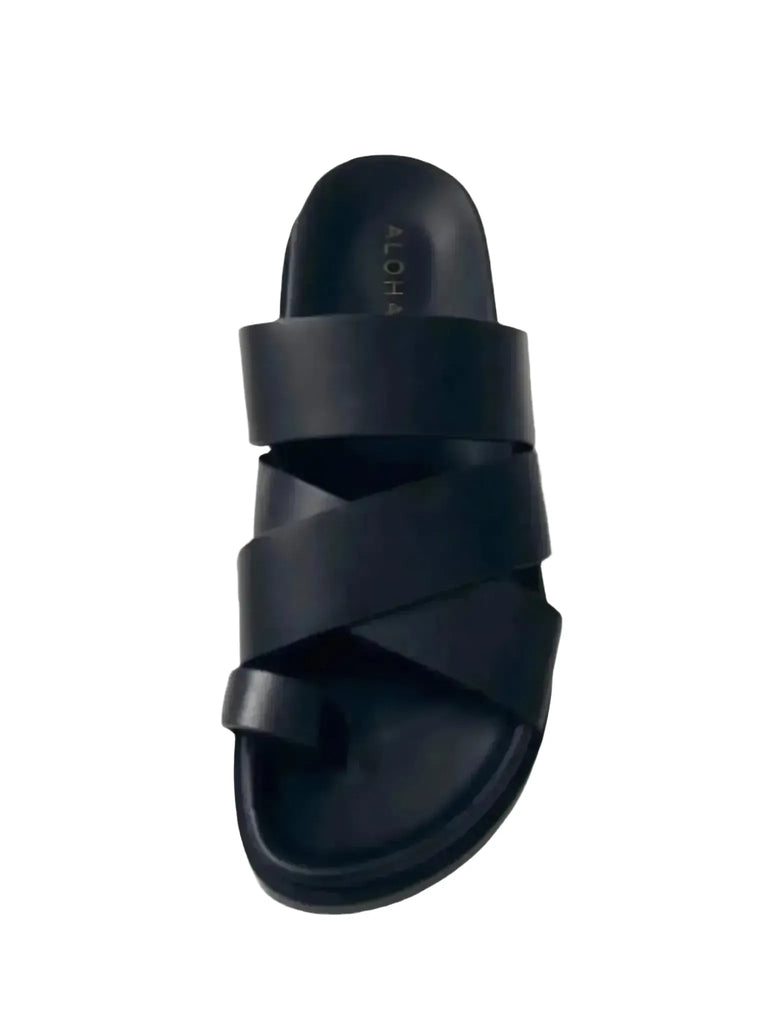 Alohas Harllow Black Leather Sandals