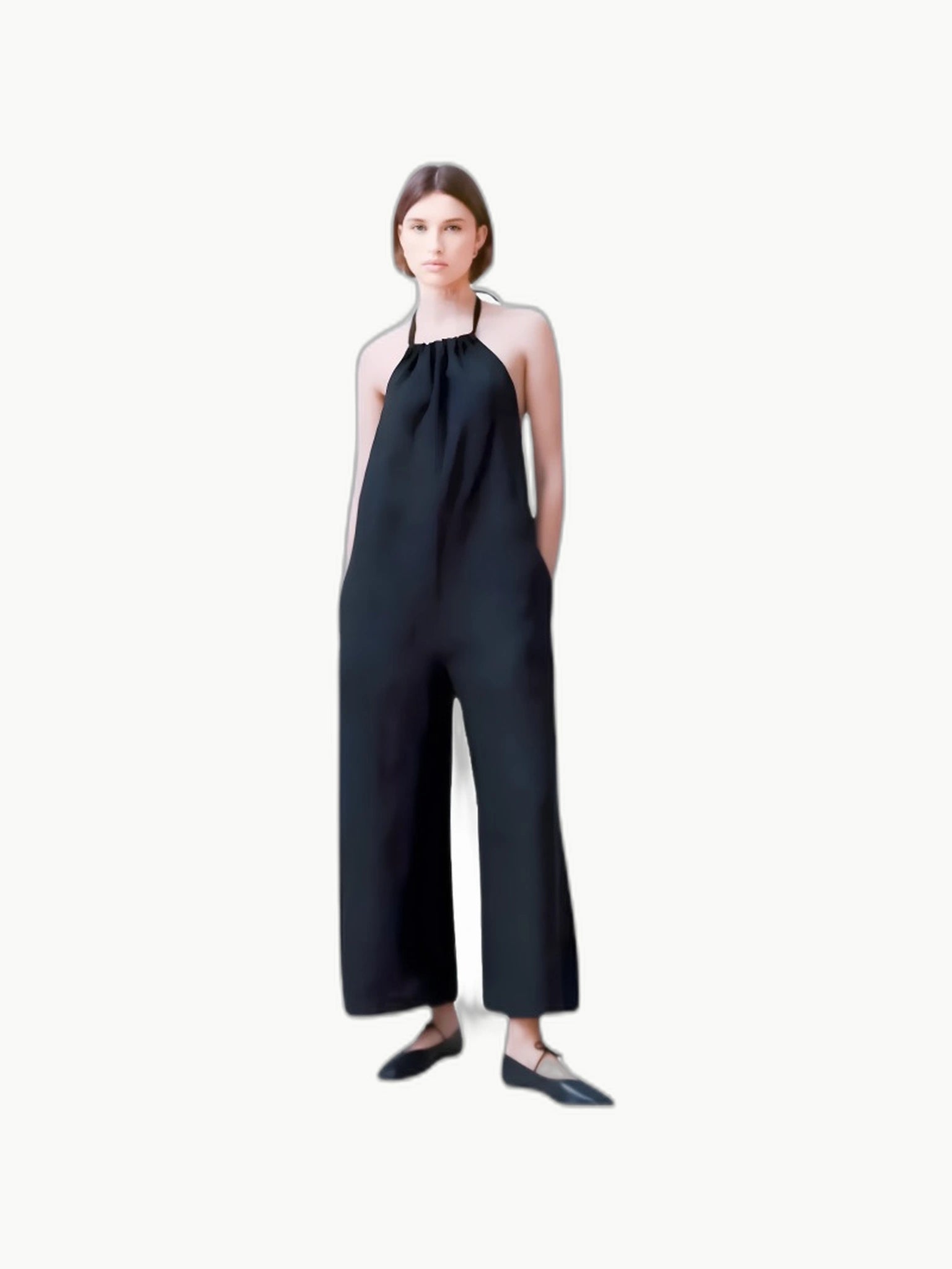 Alohas Yona Black Jumpsuit front view | Queen Anna House of Fashion