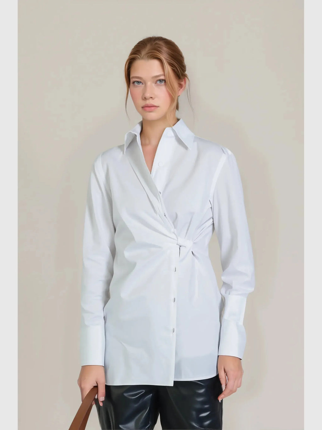Article X Article X The Wrap Button Down Shirt in XS - Top | Queen Anna House of Fashion Women's Luxury Fashion